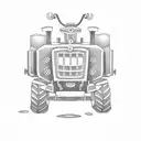 muscular robber in a tractor tattoo design idea