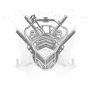 muscular robber in a tractor tattoo design idea