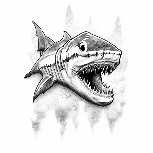 Zombie shark tattoo design idea