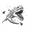 Zombie shark tattoo design idea