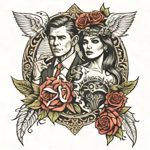 Melania and radahn Elden ring tattoo design idea