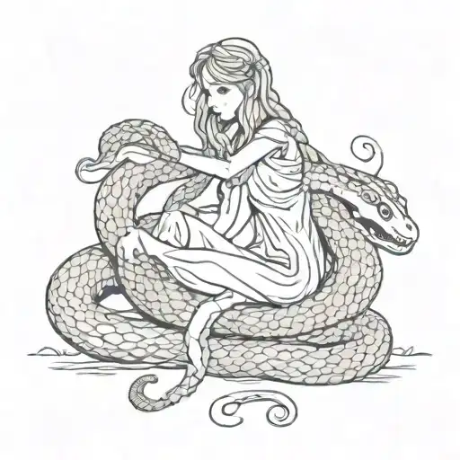Virgo and snake tattoo design idea