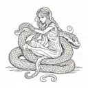 Virgo and snake tattoo design idea