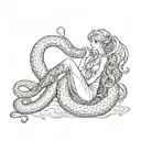 Virgo and snake tattoo design idea