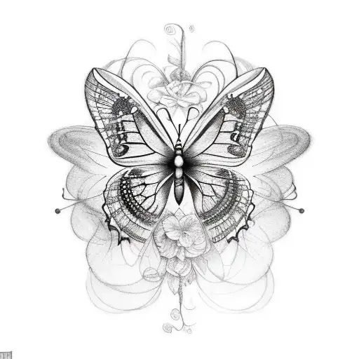 A tattoo of a butterfly made up of musical notes tattoo design idea