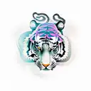 tiger bites snake tattoo design idea