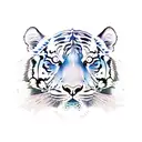 tiger bites snake tattoo design idea