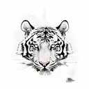 tiger bites snake tattoo design idea