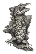 leopard gecko memorial tattoo design idea
