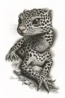 leopard gecko memorial tattoo design idea