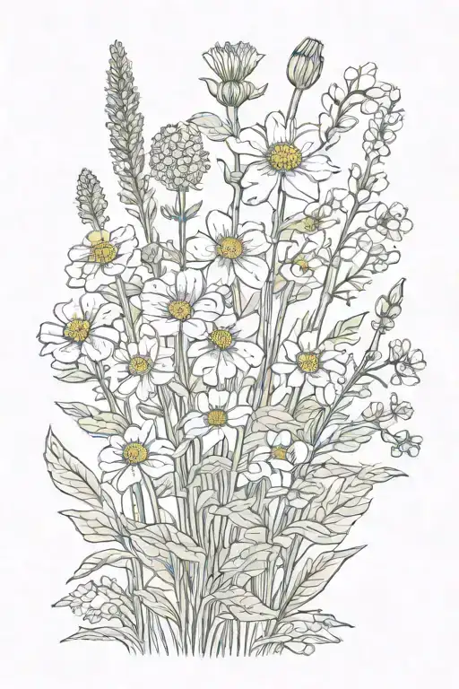 Switzerland wild flowers growing tattoo design idea