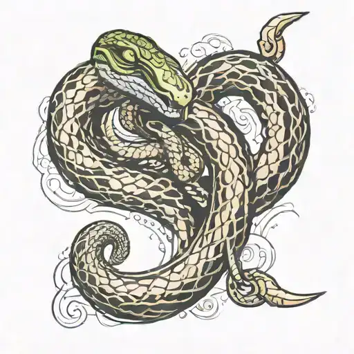 snake eating own tail, shaped as the infinity sign above  tattoo design idea