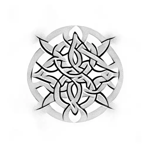 celtic pattern around a square sample QR code tattoo design idea