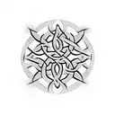 celtic pattern around a square sample QR code tattoo design idea