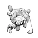 manatee, mother and baby tattoo design idea