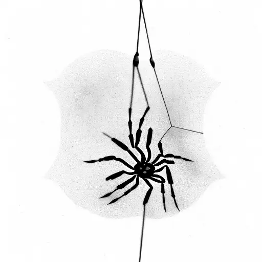 black widow spider walking on web tattoo design idea