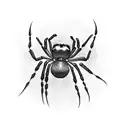 black widow spider walking on web tattoo design idea