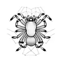 black widow spider walking on web tattoo design idea