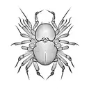 black widow spider walking on web tattoo design idea