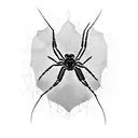 black widow spider walking on web tattoo design idea