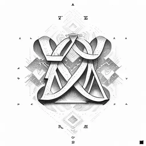 alphabet M  tattoo design idea