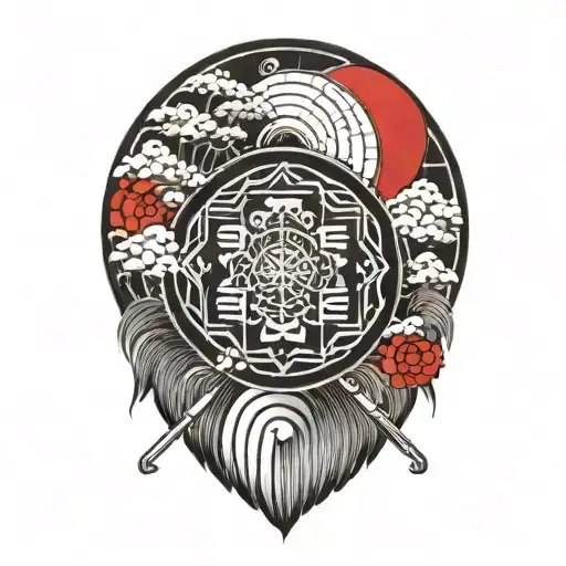 the rising sun, sacred geometry tattoo design idea