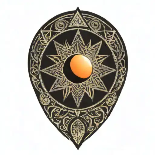 the rising sun, sacred geometry tattoo design idea