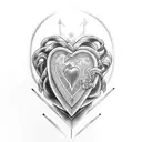 three pixel hearts and half heart left tattoo design idea