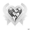 three pixel hearts and half heart left tattoo design idea