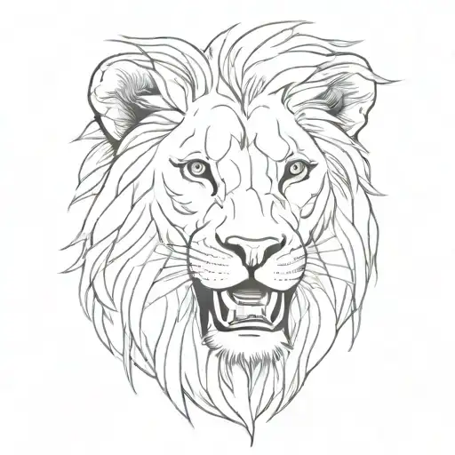 lion's head with open mouth tattoo design idea