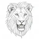 lion's head with open mouth tattoo design idea