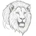 lion's head with open mouth tattoo design idea