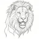 lion's head with open mouth tattoo design idea