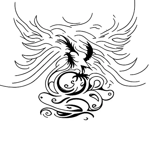 A phoenix rising from the ashes tattoo design idea
