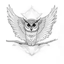 Owl with wings spread.  tattoo design idea