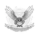Owl with wings spread.  tattoo design idea