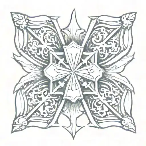 Maltese cross tattoo design idea