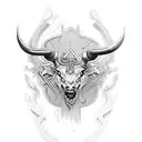 minotaur wearing armour ready for battle  tattoo design idea