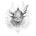 minotaur wearing armour ready for battle  tattoo design idea