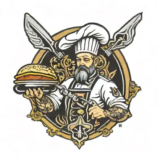 father, chef, new orleans saints logo tattoo design idea
