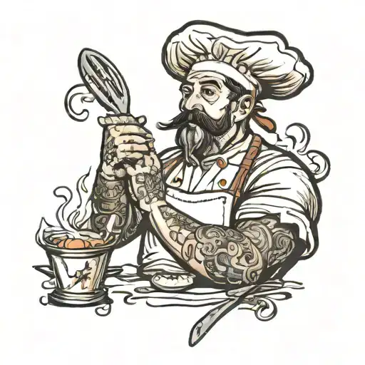 father, chef, New Orleans  tattoo design idea