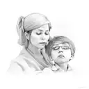 Mother with son tattoo design idea