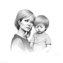 Mother with son tattoo design idea