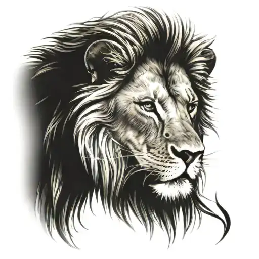 lion wearing a thorn  head  tattoo design idea