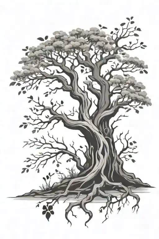 poison tree made with paw prints slowly fading tattoo design idea