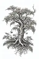 poison tree made with paw prints slowly fading tattoo design idea