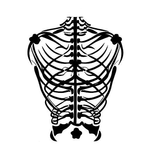 rib cage with flowers growing out  tattoo design idea