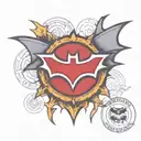 red Batman logo  tattoo design idea