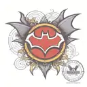 red Batman logo  tattoo design idea