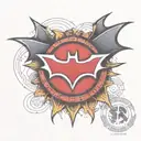 red Batman logo  tattoo design idea